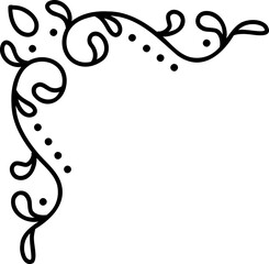 floral frame illustration on transparent background