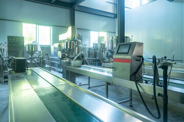 Production line equipment of beverage processing plant