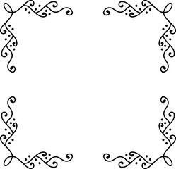 floral frame illustration on transparent background