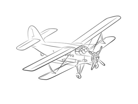 The Sketch of a passenger airliner.
