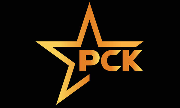 PCK golden luxury star icon three letter logo design vector template. royal logo | luxury logo | jewelry logo | premium logo | iconic logo | Victoria logo |	