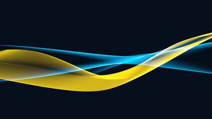 Abstract design element of gradient smooth wave shapes wallpaper cover