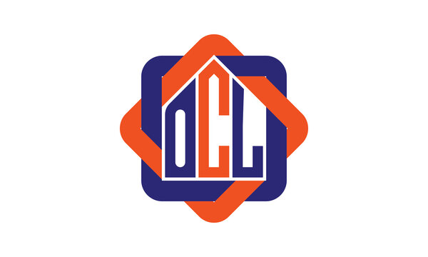 OCL three letter real estate logo with home icon logo design vector template | construction logo | housing logo | engineering logo | initial letter logo | minimalist logo | property logo |