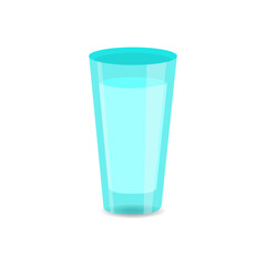 a glass with water or milk on a white background