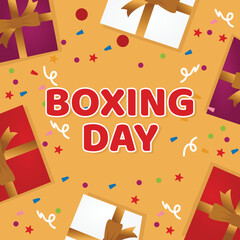 Realistic boxing day sale red background Vector
