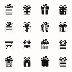 Gift icons colection flat Vector