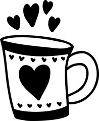 love and valentine illustration on transparent background