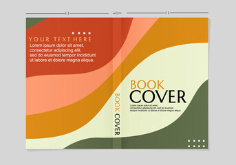 set of colorful book cover designs with waves pattern. abstract background. front and back cover design