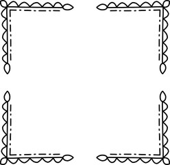 floral frame illustration on transparent background