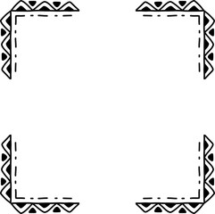 floral frame illustration on transparent background