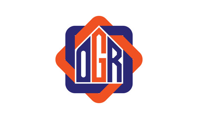 OGR three letter real estate logo with home icon logo design vector template | construction logo | housing logo | engineering logo | initial letter logo | minimalist logo | property logo | - obrazy, fototapety, plakaty