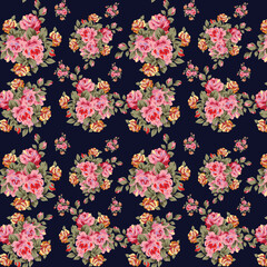 traditional Indian paisley pattern on  blue   background