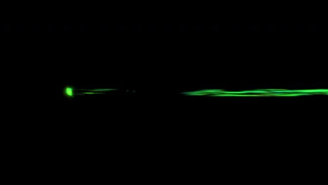 Realistic green 4k gun shot muzzle flashes  isolated on black background with alpha channel