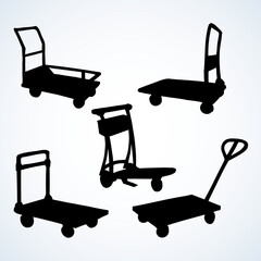 Warehouse trolley. Vector drawing