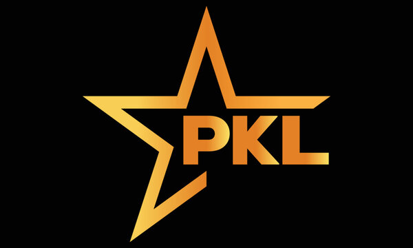 PKL golden luxury star icon three letter logo design vector template. royal logo | luxury logo | jewelry logo | premium logo | iconic logo | Victoria logo |	