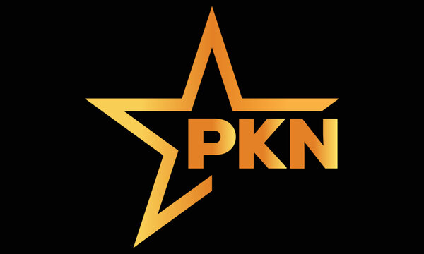 PKN golden luxury star icon three letter logo design vector template. royal logo | luxury logo | jewelry logo | premium logo | iconic logo | Victoria logo |	