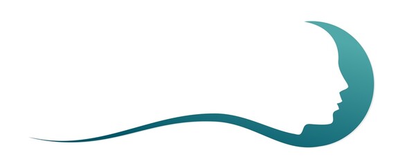 Symbol of the moon with woman face.