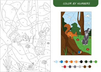Coloring by numbers for children