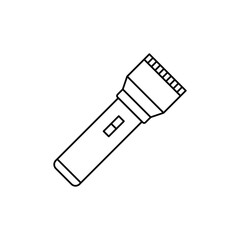 Flashlight lamp, spotlight icon in line style icon, isolated on white background