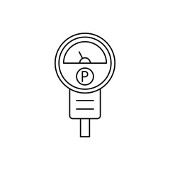 parking meter machine icon in line style icon, isolated on white background