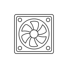 cooler fan icon in line style icon, isolated on white background
