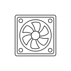 cooler fan icon in line style icon, isolated on white background