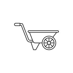 garden wheelbarrow icon in line style icon, isolated on white background