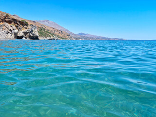 Fototapeta na wymiar Preveli beach in Crete, Greece