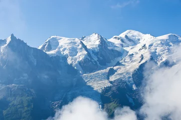 Papier Peint photo Mont Blanc View of the Mont-Blanc Massif, Chamonix Mont-Blanc, France