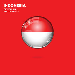 Indonesia Flag 3D Buttons