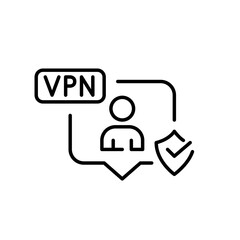 Person using VPN. Pixel perfect, editable stroke line icon