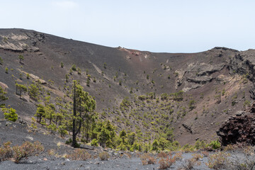 Volcán San Antonio y sus alrededores en la isla de La Palma, Islas Canarias, España