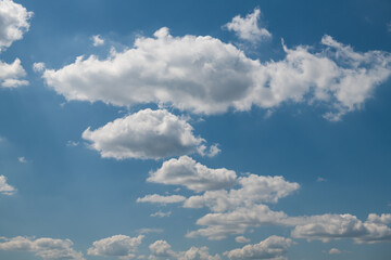 Nice summer sunny day blue sky with white clouds outdoor