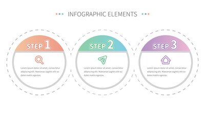 Circular step diagram template, which can be used for infographics in business presentations