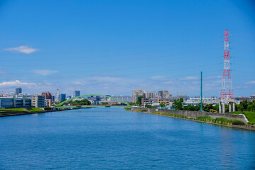 Fototapeta premium 尾久橋からの隅田川(王子方面)