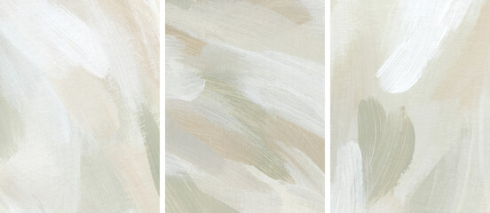 Abstract neutral background set in soft earthy colors. Acrylic hand painted template