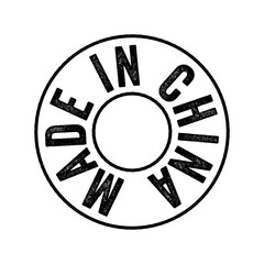 Made in China text emblem stamp, concept background