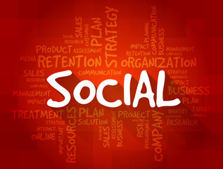 Social word cloud, business concept background