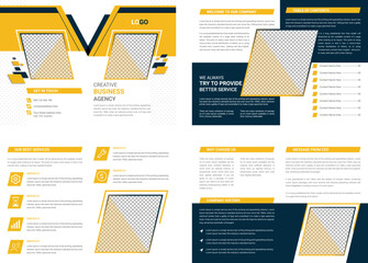 Business Company Profile Layout with Yellow Accents