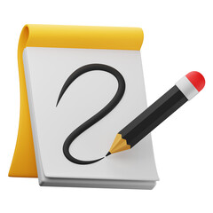 drawing book 3d illustration