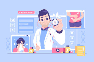 online doctor concept illustration design