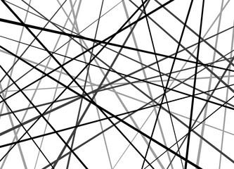 Random chaotic lines of modern design.  Abstract direct black pattern. Geometric ornament for designs and backgrounds. Vector illustration.