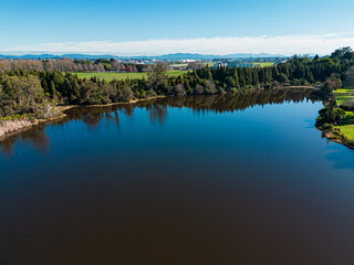 Lake Rotokaeo from the air, Drone shot