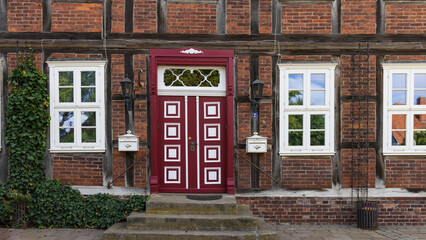 Street view house at centrl square Schnackenburg in Lower saxony Germany at the former inner-German...