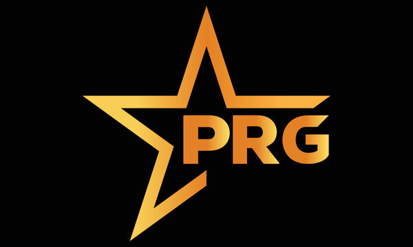 PRG golden luxury star icon three letter logo design vector template. royal logo | luxury logo | jewelry logo | premium logo | iconic logo | Victoria logo |	