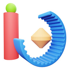 Abstract Shapes 3d icon illustration