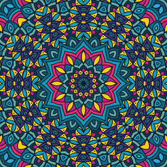 Abstract festive colorful floral vector ethnic tribal pattern and Doodle vintage Violet lace Doodle Ethnic Festive Abstract Vector Pattern	