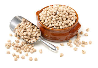 Chickpeas isolated on a white background