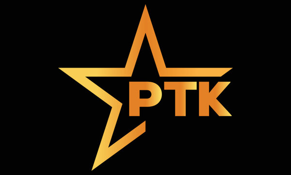 PTK golden luxury star icon three letter logo design vector template. royal logo | luxury logo | jewelry logo | premium logo | iconic logo | Victoria logo |	