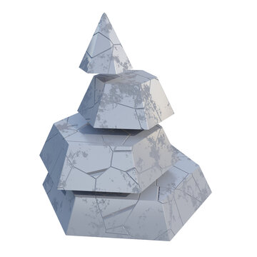 hexagonal pyramid 3d icon illustration